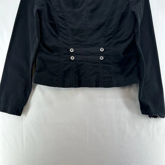 CAbi Jacket Womens Size 8 Twill Military Style Hook Closure Blazer Cotton Black - Picture 7 of 12